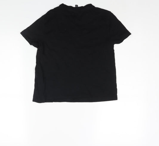 Divided by H&M Womens Black Cotton Basic T-Shirt Size S Crew Neck - UCLA