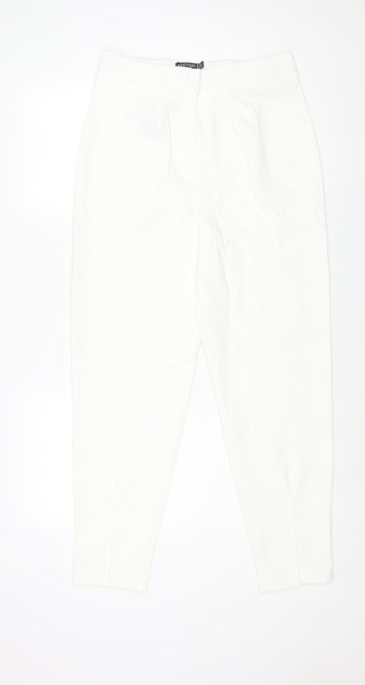 Womens UK Size 12 Nasty Gal Regular Fit Ivory Trousers