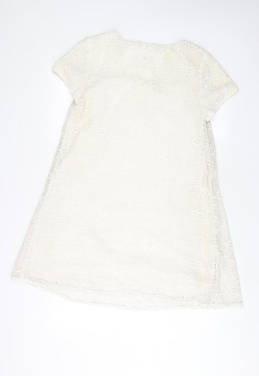 NEXT Womens White Polyester A-Line Size 16 Scoop Neck Pullover