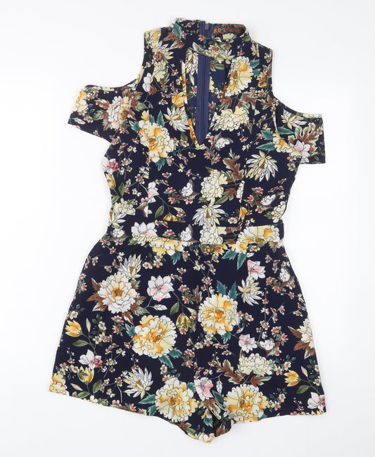 Womens UK Size 12 QED London One-Piece Multicoloured Playsuit