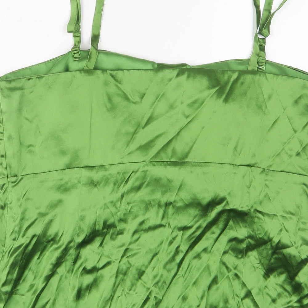 LOFT Womens Green Polyester Basic Tank Size 14 Square Neck