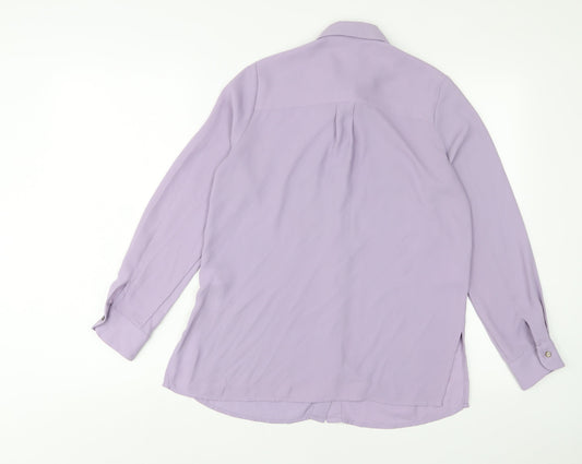 Womens UK Size 6 New Look Purple Basic Button-Up