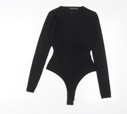 Womens UK Size 6 PRETTYLITTLETHING One-Piece Black Bodysuit