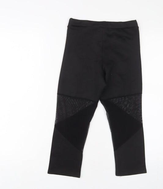Boohoo Womens Black Polyester Cropped Leggings Size 6 L20 in Regular Pullover - Breathable