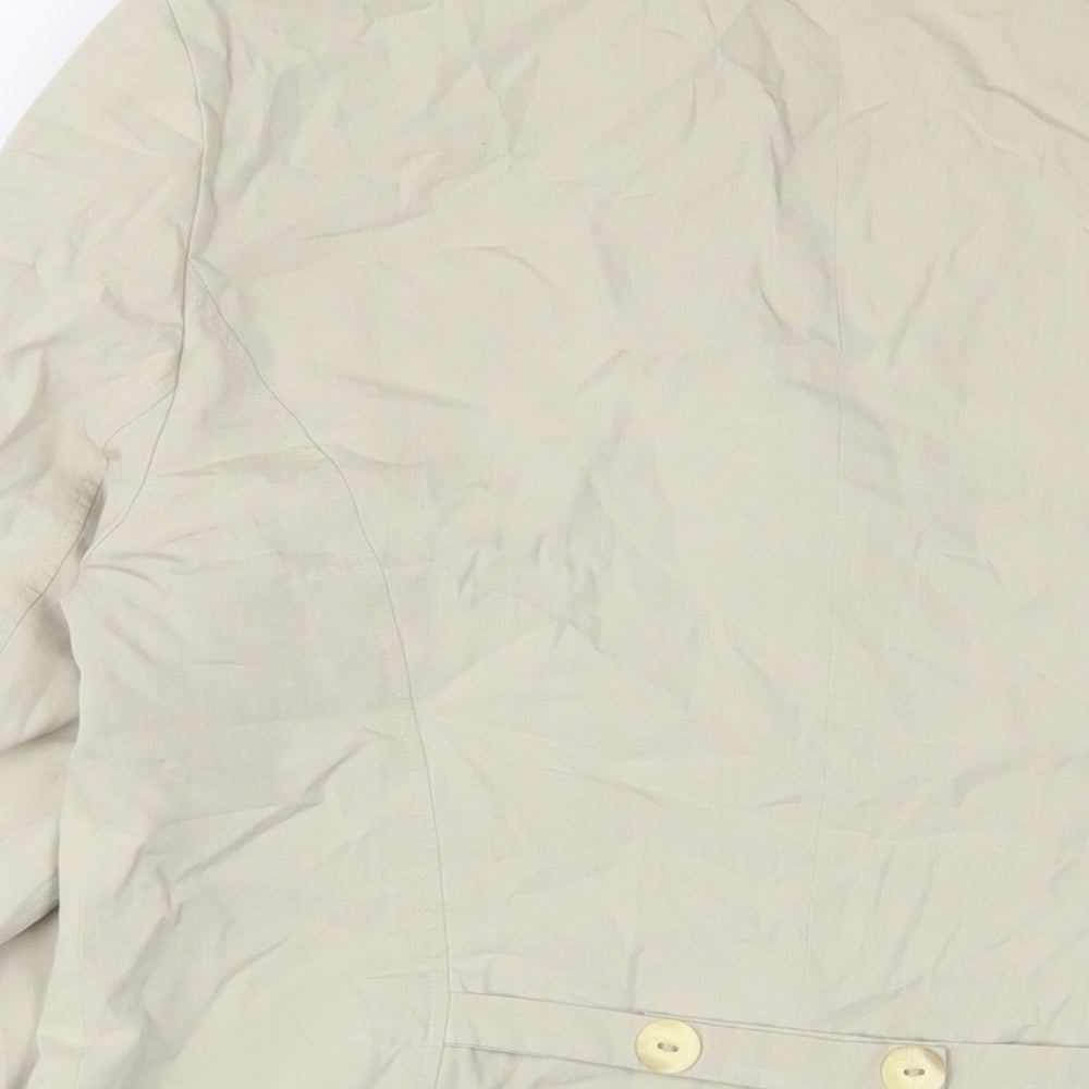 Brand and care label for Oui set women’s beige jacket blazer, size UK 16, button