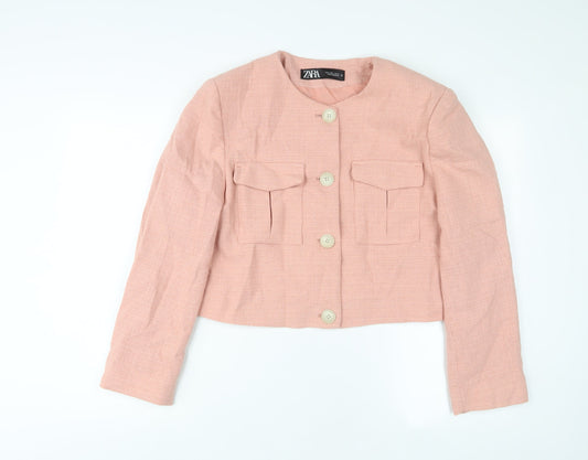 Womens UK Size L Zara Pink Jacket