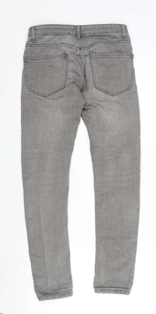 Mens UK Size 28 in Topman Regular Fit Skinny Grey Jeans