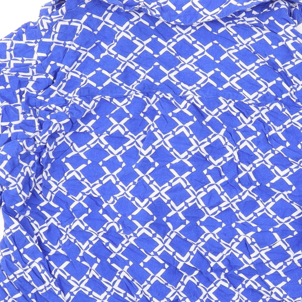Womens UK Size 10 River Island Blue Basic Button-Up