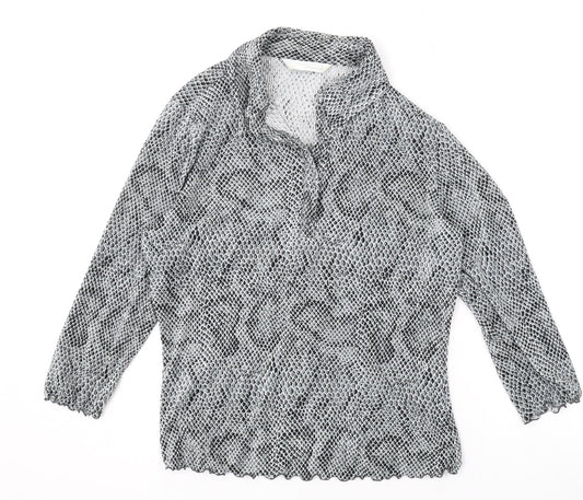 Womens UK Size 12 AMARANTO Grey Basic Blouse