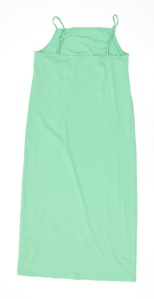 Marks and Spencer Womens Green Polyester Maxi Size 12 Square Neck Pullover