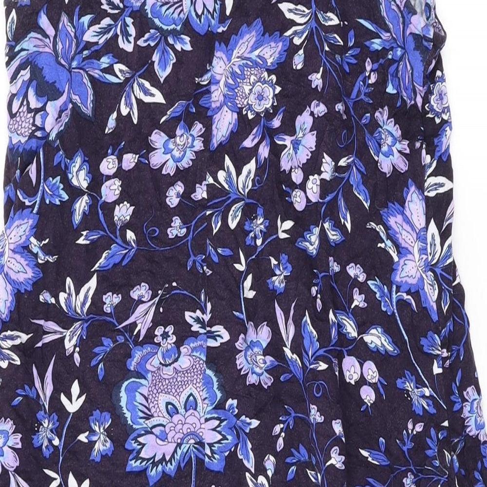 NEXT Womens Blue Floral Viscose Tank Dress Size S Scoop Neck Pullover