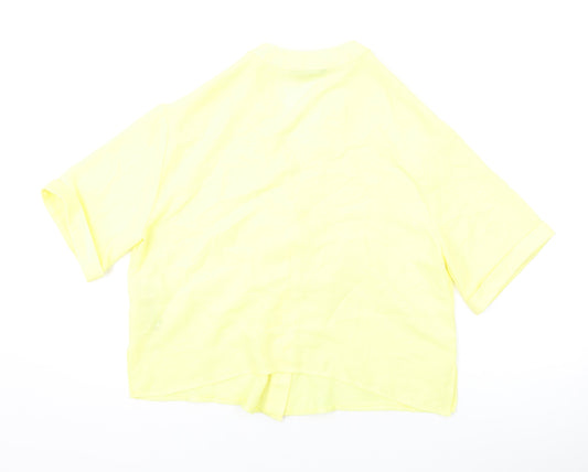 Womens UK Size 10 New Look Yellow Basic Button-Up
