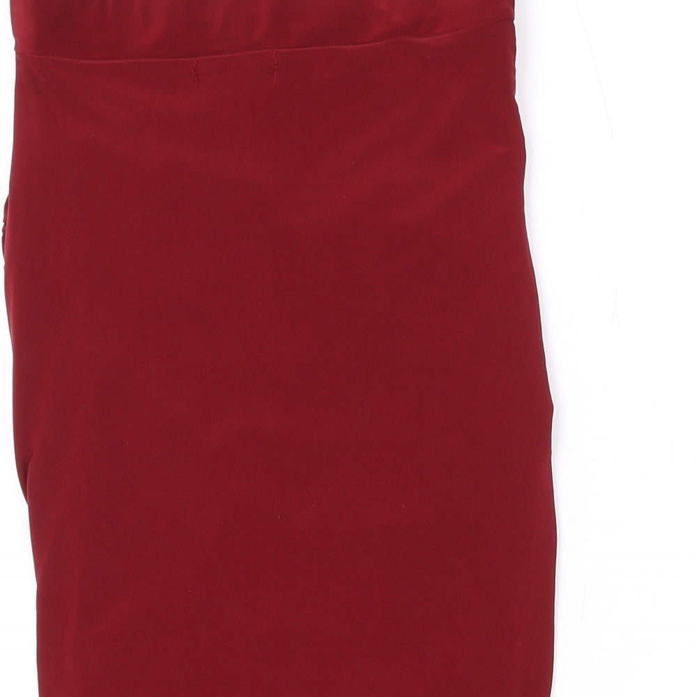 Womens UK Size 4 PRETTYLITTLETHING Red Basic Blouse