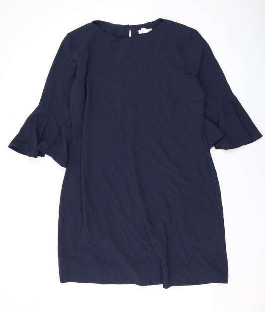 Finery Womens Blue Polyester A-Line Size 18 Round Neck Button