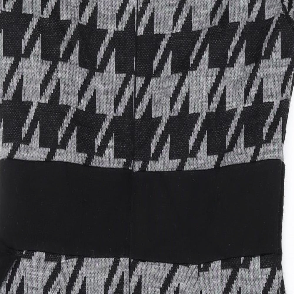 Per Una Womens Green Geometric Polyester Pencil Dress Size 10 Boat Neck Zip