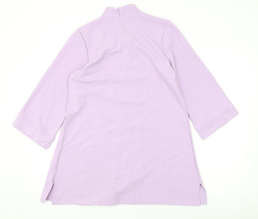 Nicole Womens Purple V-Neck Polyester Cardigan Jumper Size M