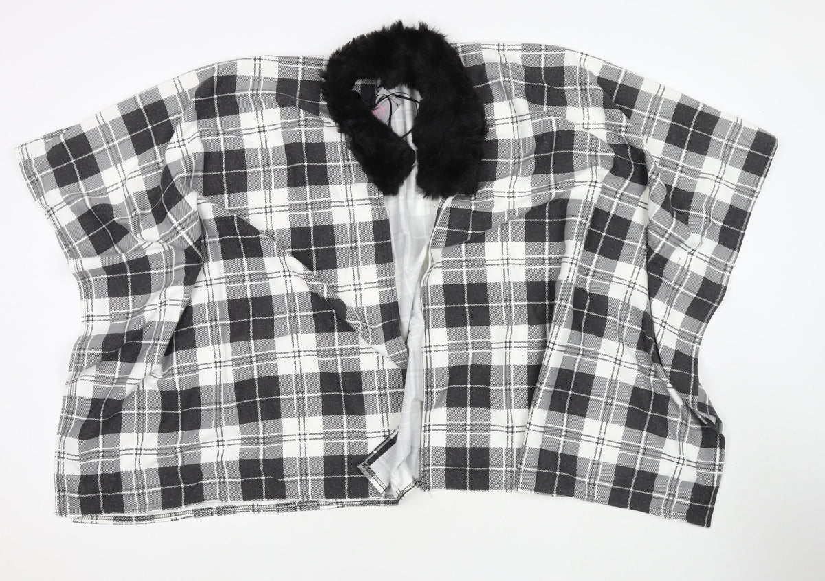 Charmine Womens Black Check Polyester Shawl/Wrap