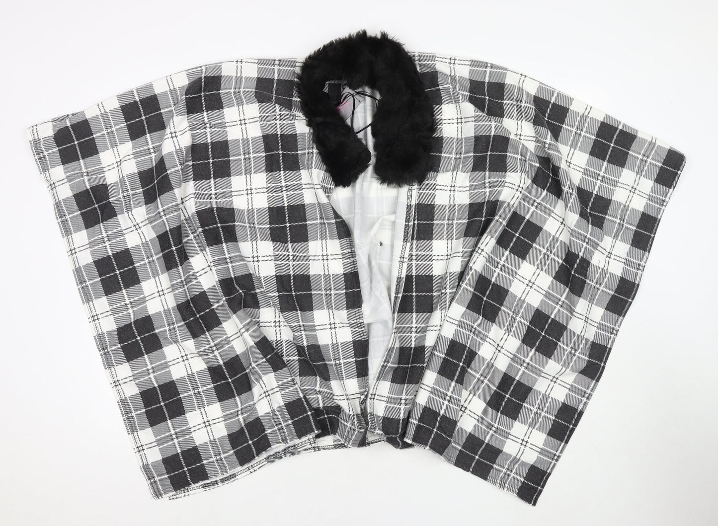 Charmine Womens Black Check Polyester Shawl/Wrap