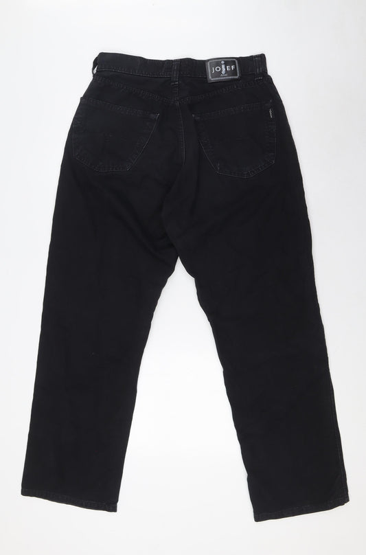 Josef Mens Black Cotton Straight Jeans Size 32 in L30 in Regular Button - Work wear