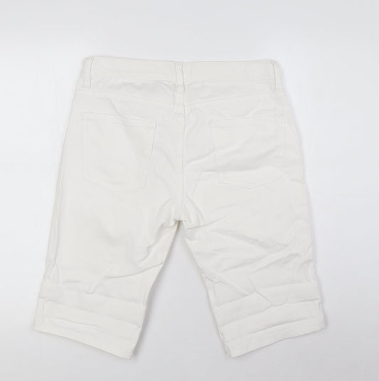 Topshop Mens Silver Cotton Bermuda Shorts Size 30 in L12 in Relaxed Button