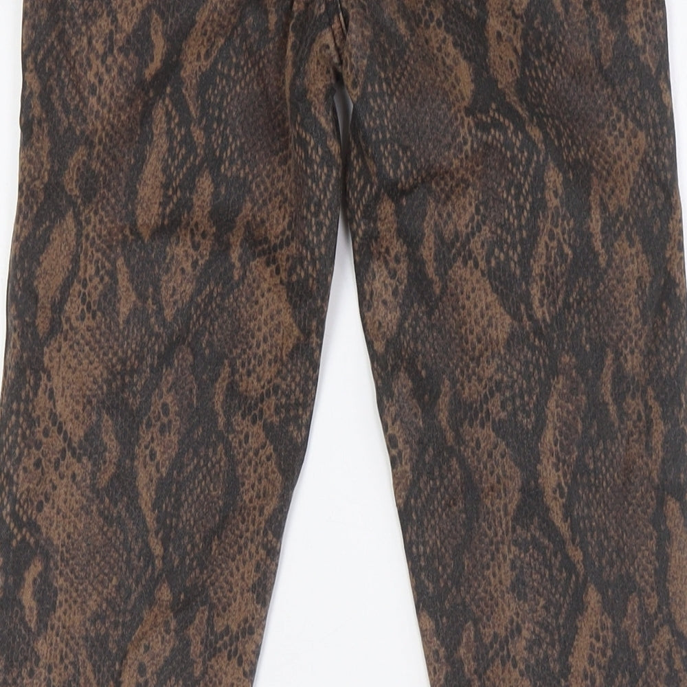 Paige Womens Brown Animal Print Cotton Sweatpants Trousers Size 24 in L30 in Regular Zip