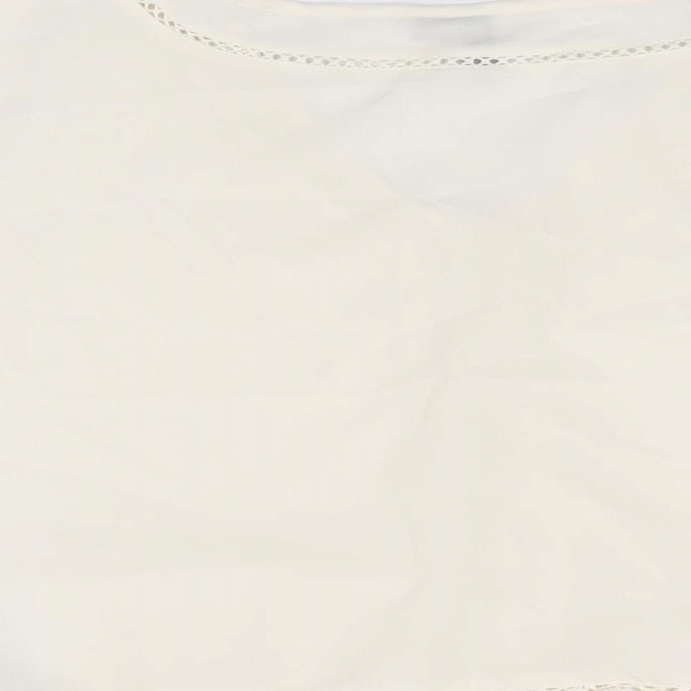 Womens UK Size 8 ASOS White Cropped Blouse