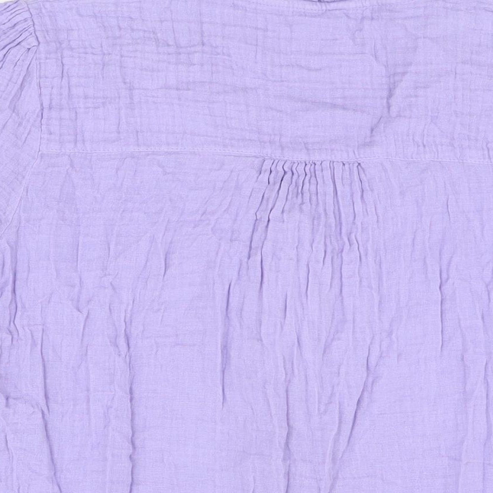 Womens UK Size 14 Per Una Purple Basic Button-Up