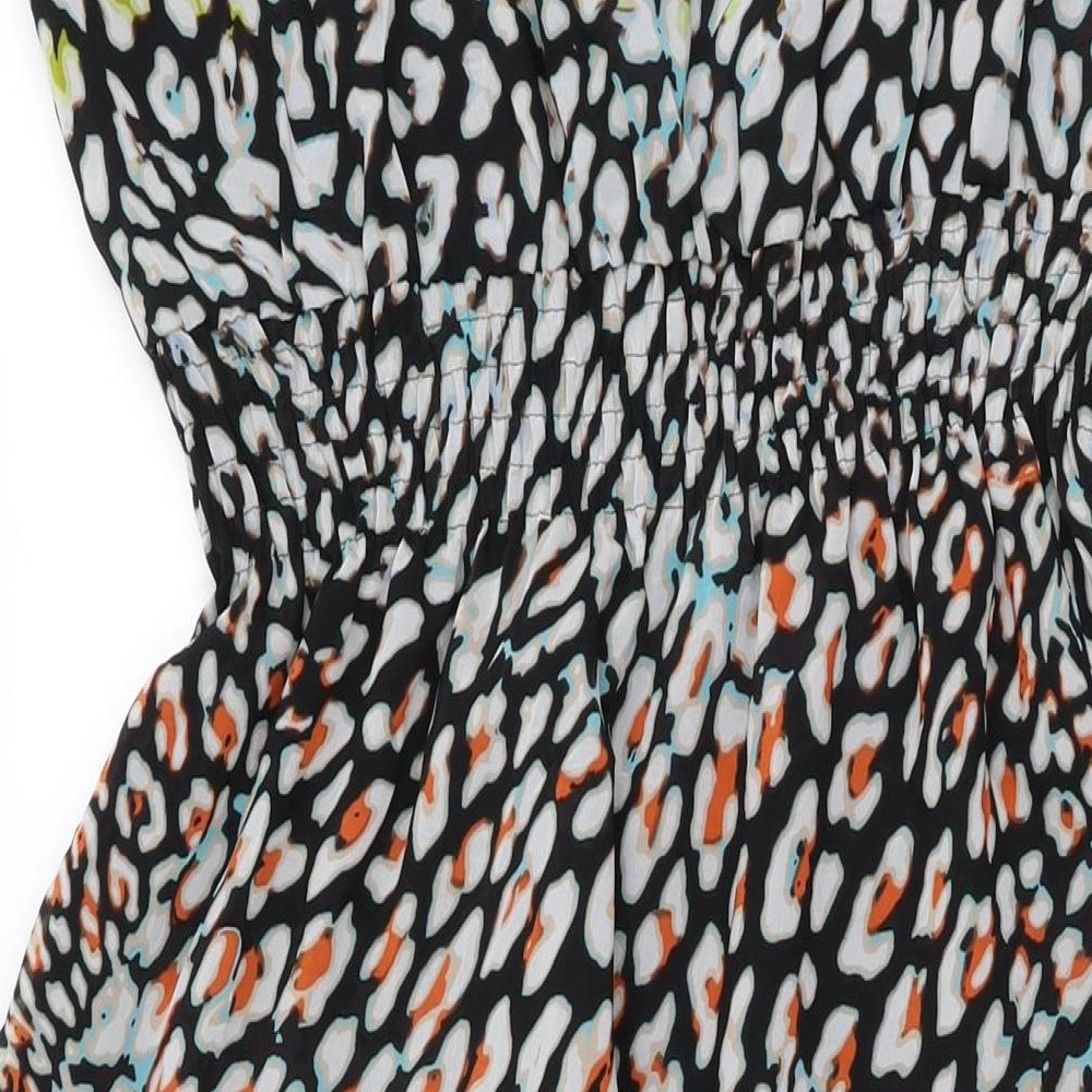 Marks and Spencer Womens Black Geometric Polyester Maxi Size 16 Round Neck Tie