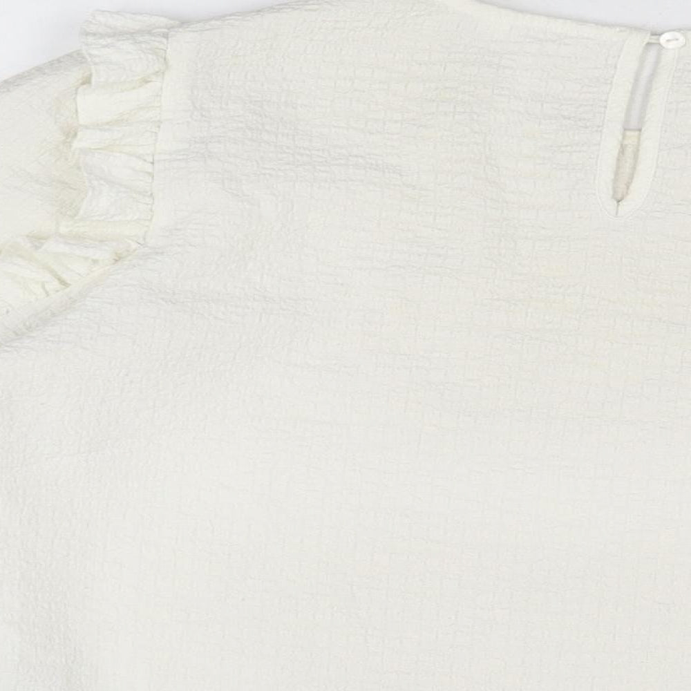 Womens UK Size M Object White Basic T-Shirt