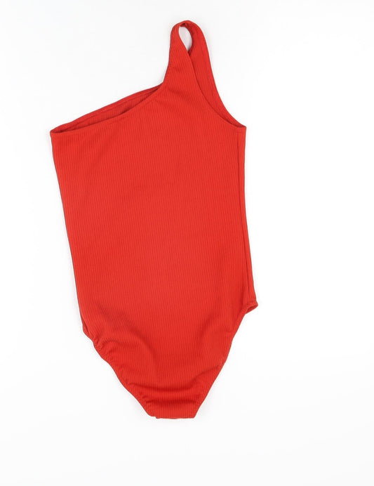 Miss Selfridge Womens Red Polyester Bodysuit One-Piece Size 6 Snap