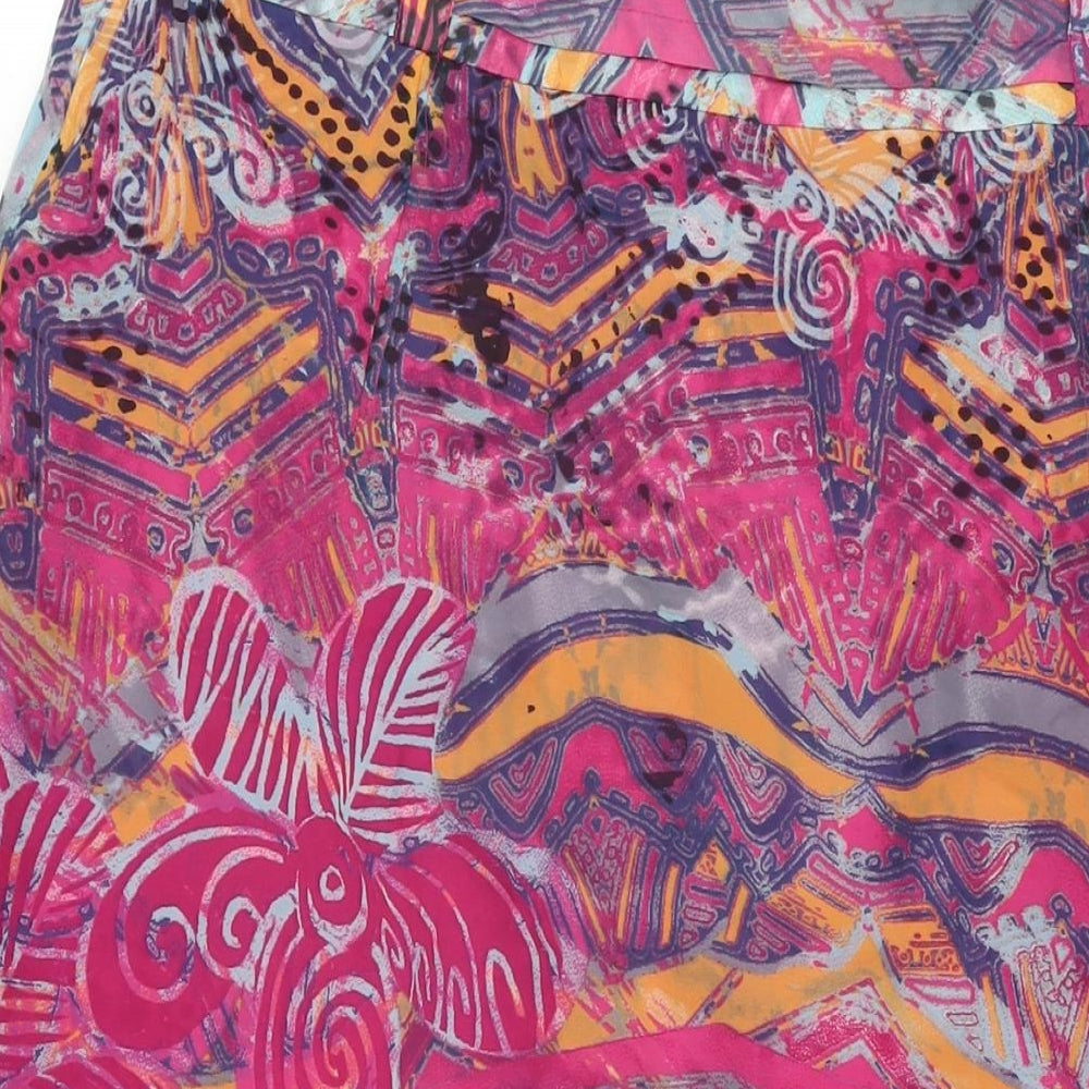 Betty Barclay Womens Multicoloured Geometric Polyester Swing Skirt Size 10 Zip