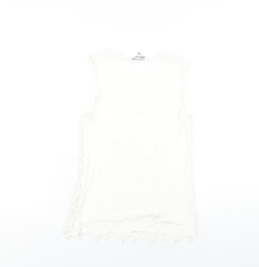 Womens UK Size 6 Debenhams White Basic Tank
