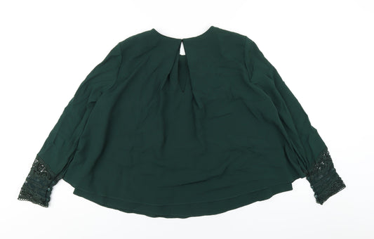 Womens UK Size M Zara Green Basic Blouse