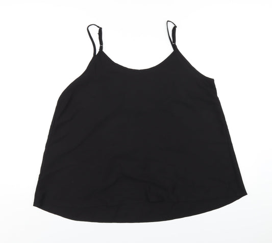 Capsule Womens Black Polyester Camisole T-Shirt Size 16 Round Neck