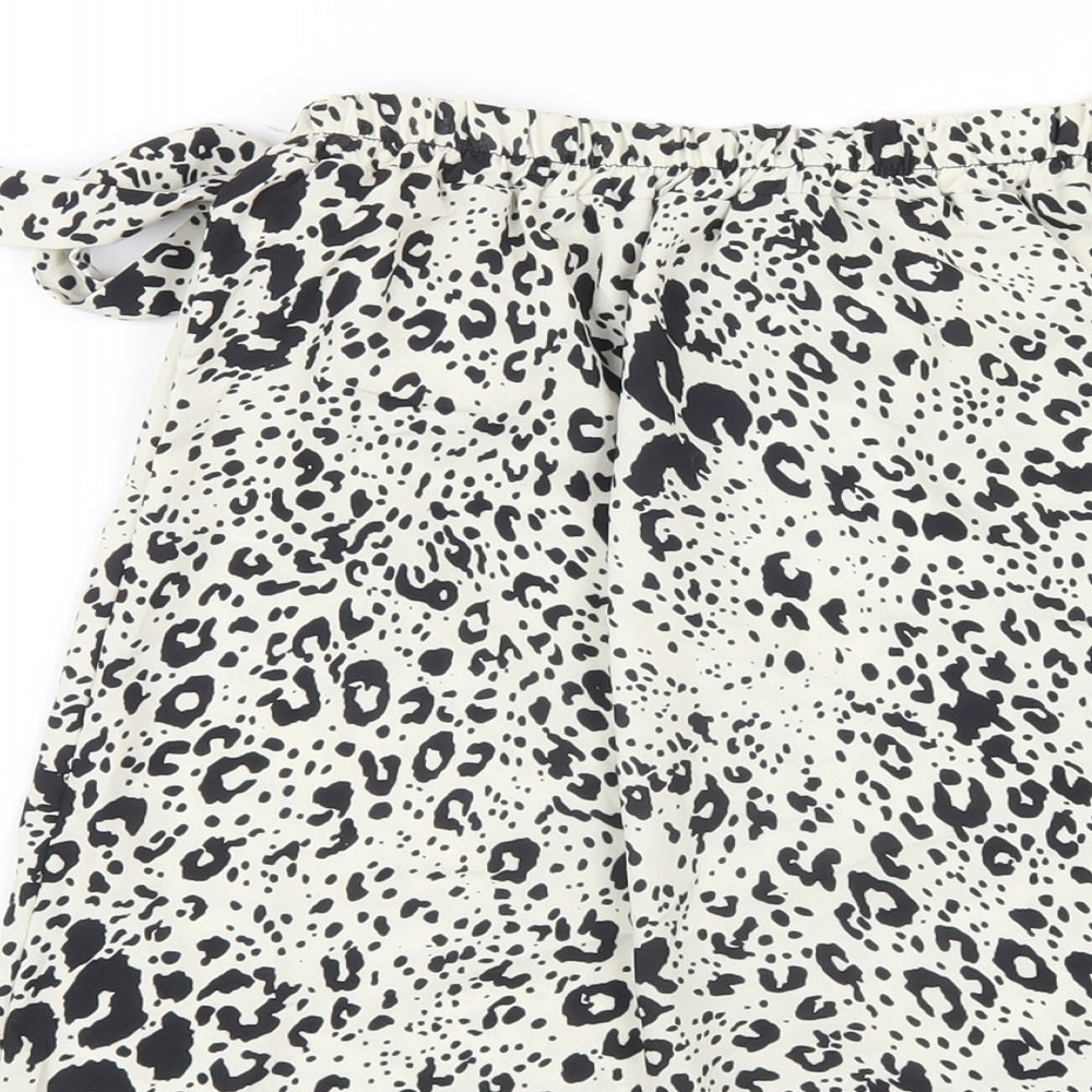 Nasty Gal Womens Ivory Geometric Polyester A-Line Skirt Size 30 in