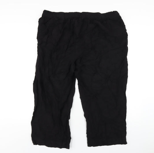 Capsule Womens Black Viscose Trousers Size 20 L23 in Regular Drawstring