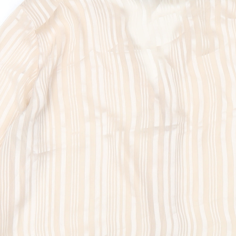 Wallis Womens Ivory Polyester Basic Button-Up Size 10 V-Neck
