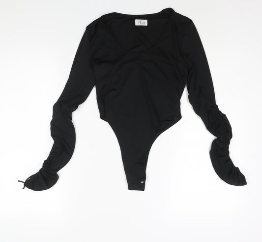 Womens UK Size 8 Oh Polly One-Piece Black Bodysuit