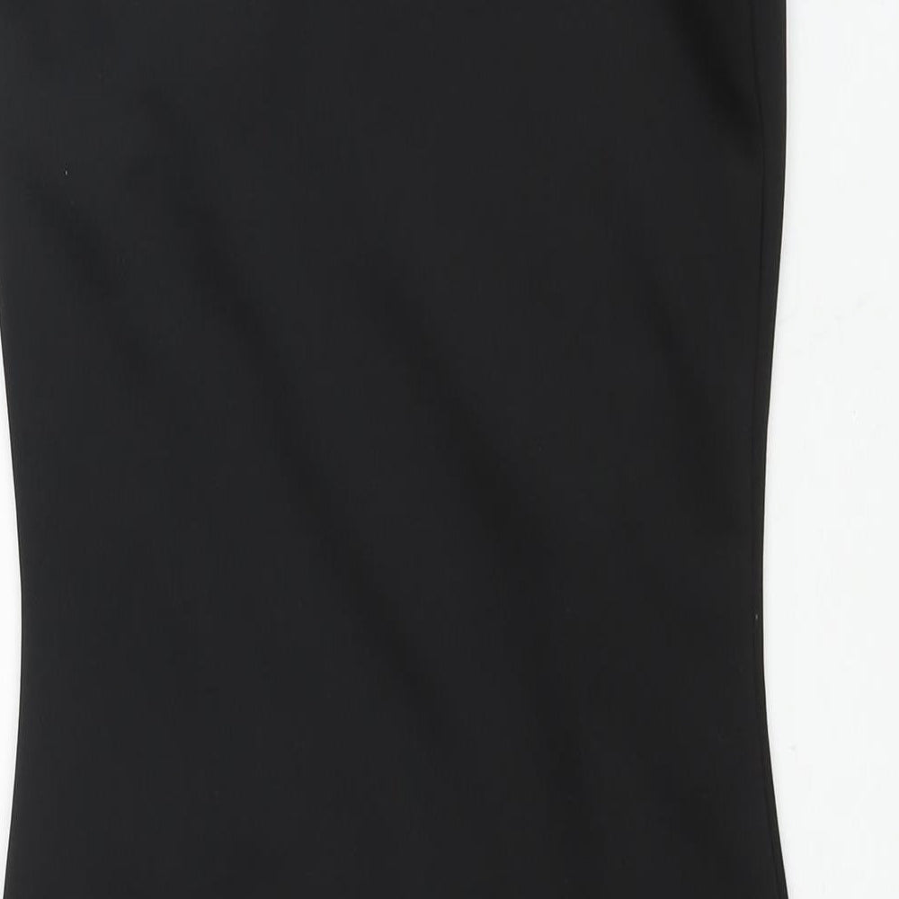 Awear Womens Black Polyester Bodycon Size 10 Round Neck Pullover - Geometric Print