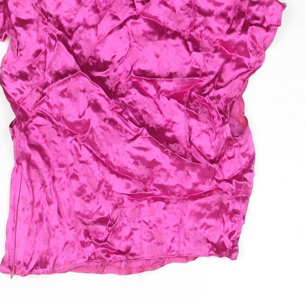 Womens UK Size 6 ASOS Pink Cropped Blouse