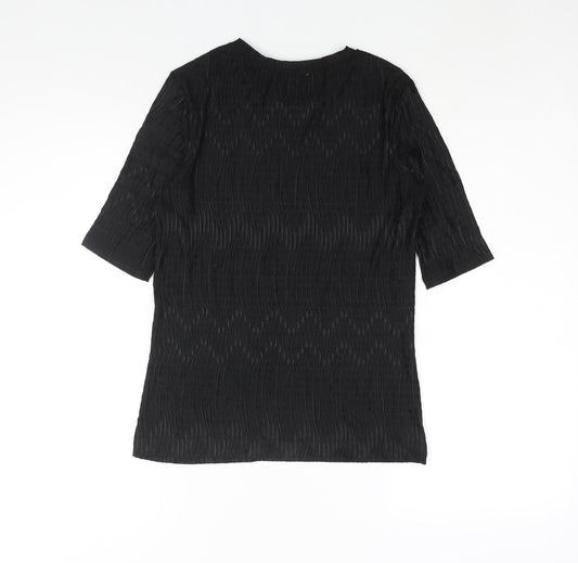 Womens UK Size M Zara Black Basic Blouse