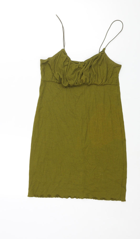 Urban Outfitters Womens Green Polyester Mini Size M Scoop Neck Pullover