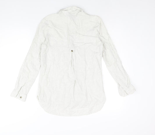 Womens UK Size 8 Warehouse Green Basic Button-Up
