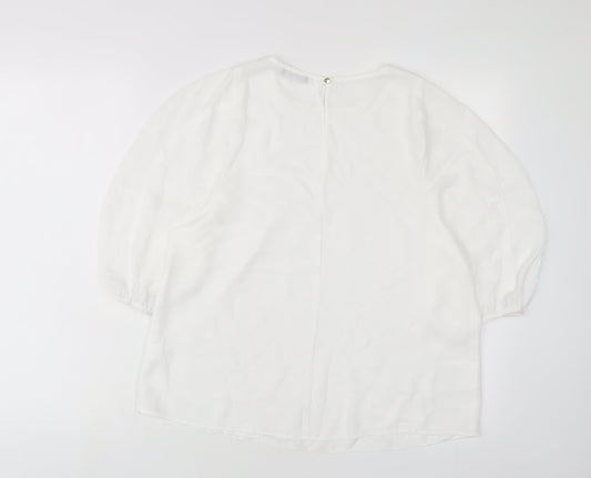 Womens UK Size 14 M&Co White Basic T-Shirt