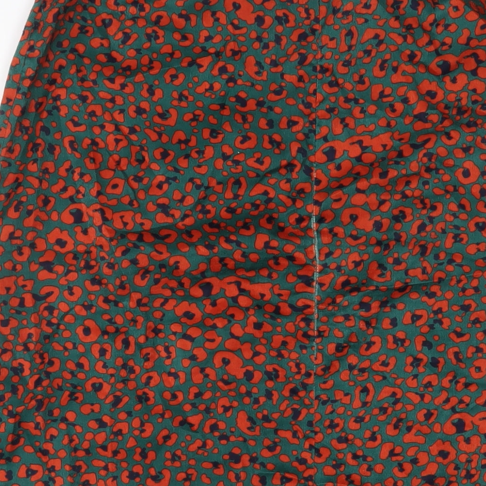 Nasty Gal Womens Multicoloured Animal Print Polyester A-Line Skirt Size 10 Zip - Side slit
