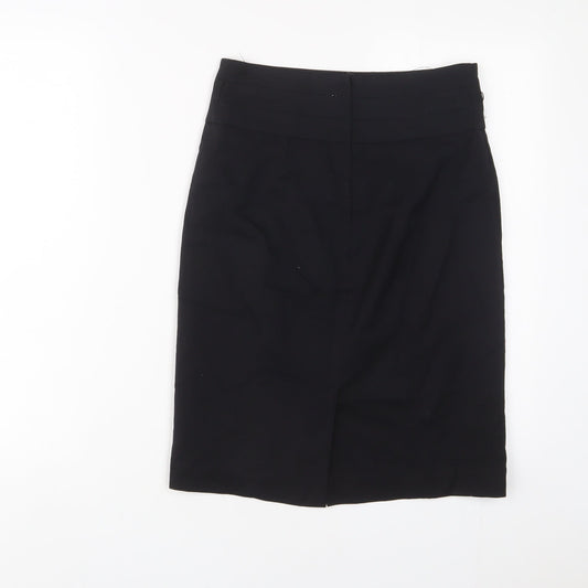 H&M Womens Black Polyester A-Line Skirt Size 8 Zip