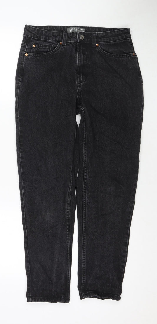 Additional front view of Denim & Co. women’s black cotton skinny jeans, size UK 10, 26-inch leg regular zip