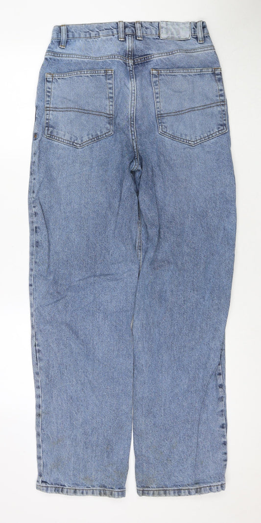 COLLUSION Mens Blue Cotton Straight Jeans Size 28 in L32 in Regular Zip