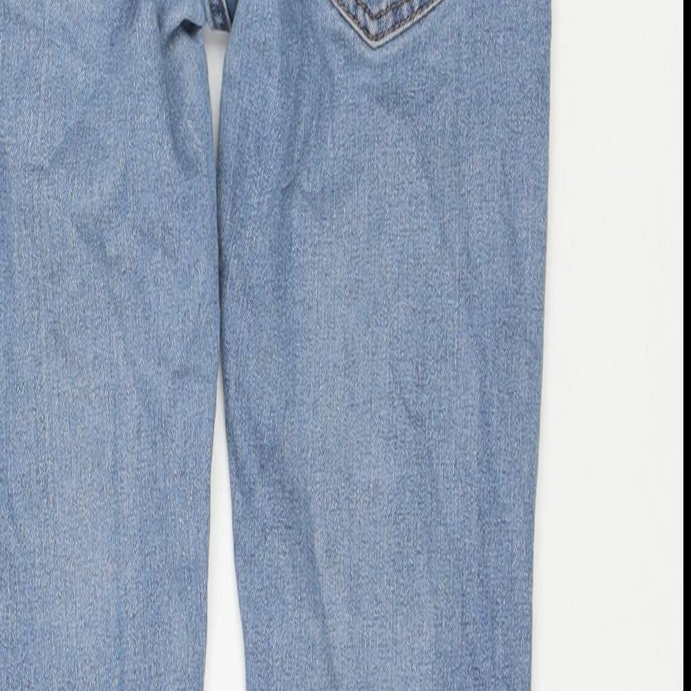 Bershka Womens Blue Polyester Blend Skinny Jeans Size 30 L28 in Regular Zip
