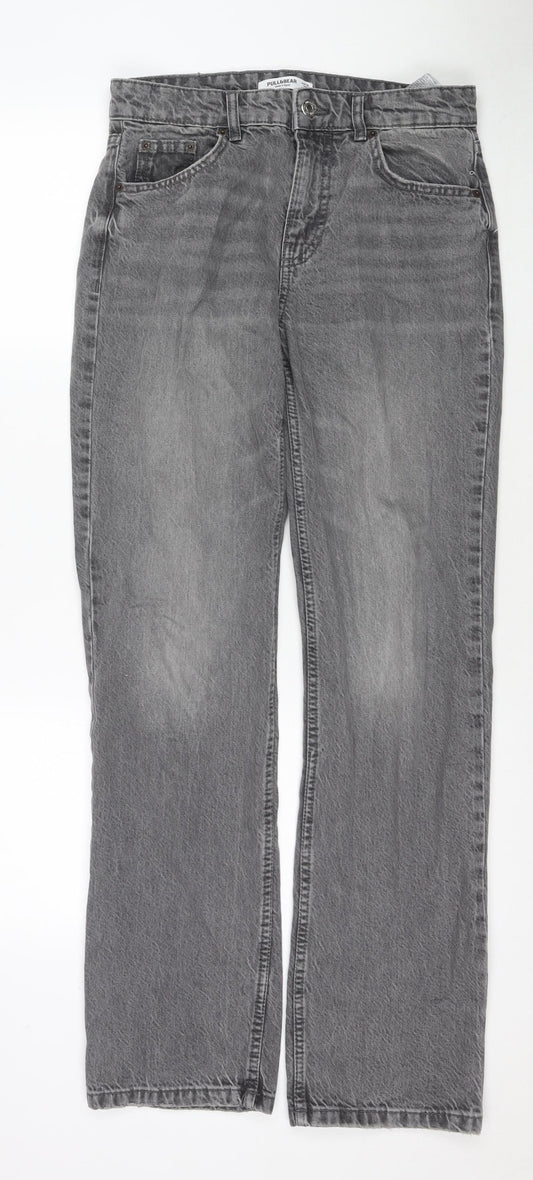 Womens UK Size 8 Pull&Bear Regular Fit Mom Grey Jeans
